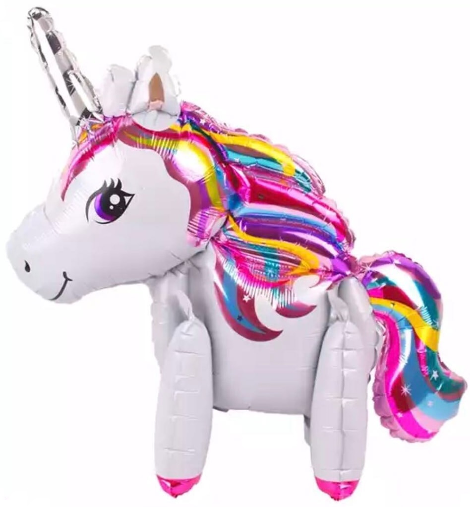 Mini Standing Pet Neon Unicorn (Air-filled) Balloon